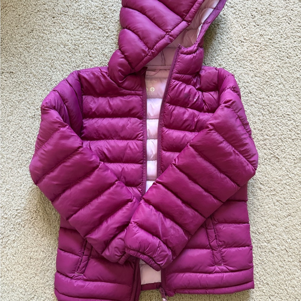 Kids Lightweight Hooded Puffer Jacket - Magenta - seasons II kids insulated